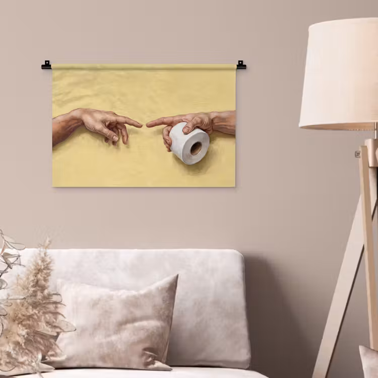 Klassiek - Kunst - Humor Wandkleed katoen klein -sfeer4