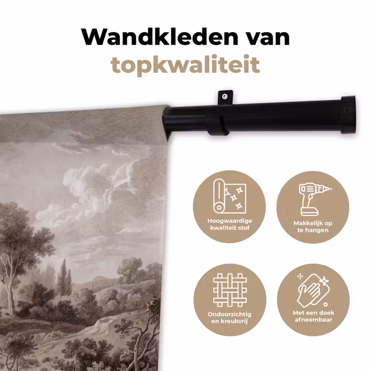 Klassiek - Landschap - Neutraal Wandkleed katoen klein -sfeer2