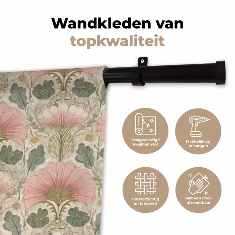 Klassiek - Patroon - Roze Wandkleed katoen klein 269 -sfeer2