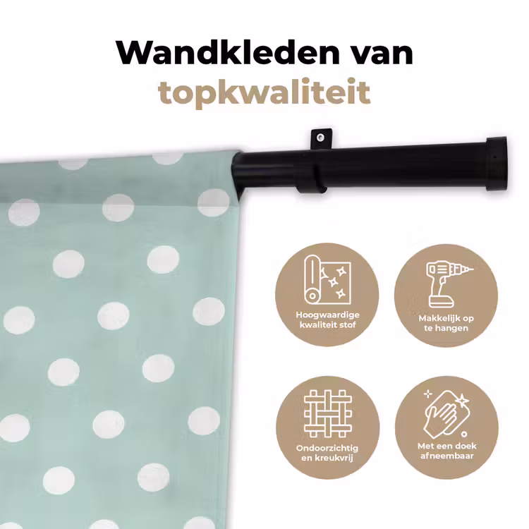 Klassiek - Polka - Groen Wandkleed katoen klein 269 -sfeer2