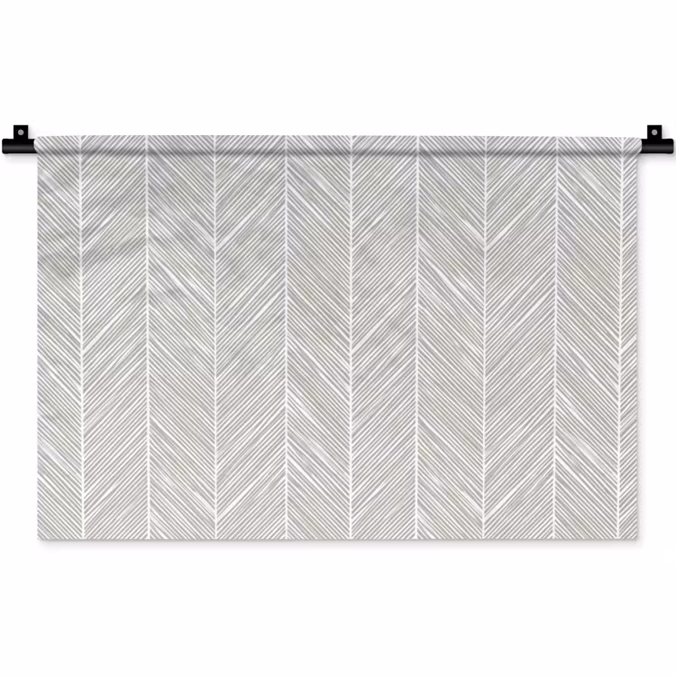 Klassiek - Visgraat - Grijs Wandkleed katoen klein 269 -zz3d