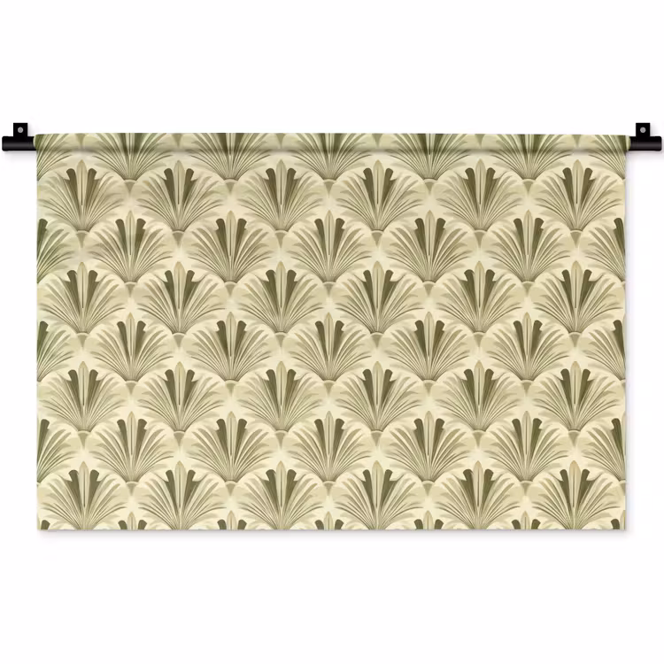 Klassiek - Waaier - Groen Wandkleed katoen klein 269 -zz3d