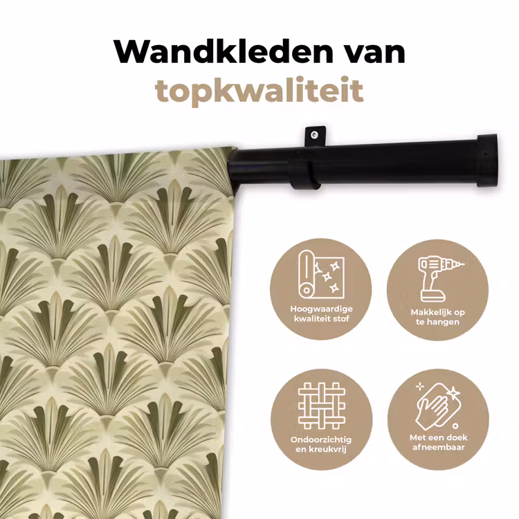 Klassiek - Waaier - Groen Wandkleed katoen klein 269 -sfeer2