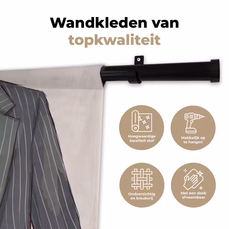 Kleding - Strik - Parels - Klassiek - Mode Wandkleed katoen klein -sfeer2