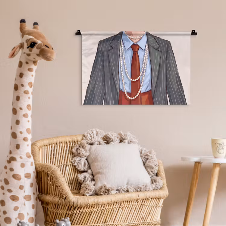 Kleding - Strik - Parels - Klassiek - Mode Wandkleed katoen klein -wsfeer5_kind