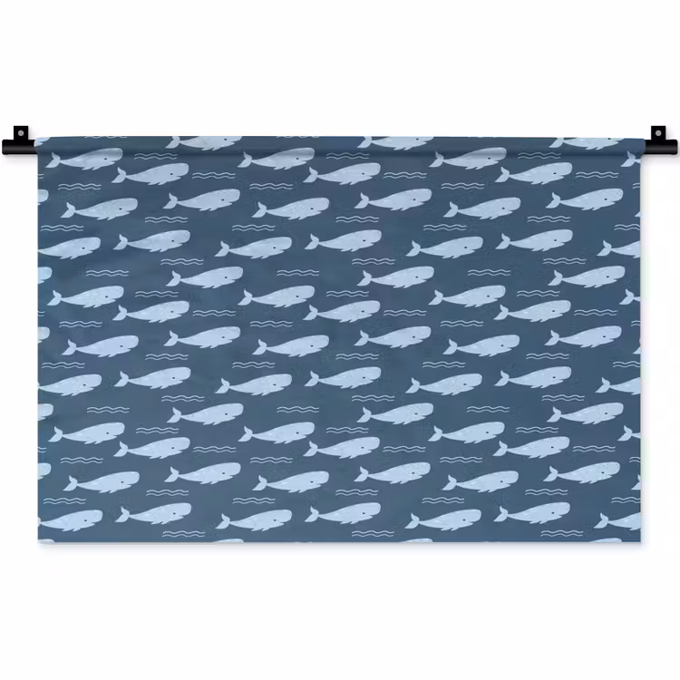 Klein - Oceaan - Golven - Blauw Wandkleed katoen klein 269 -zz3d