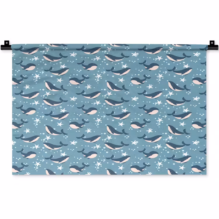 Klein - Oceaan - Walvis - Zeester Wandkleed katoen klein 269 -zz3d
