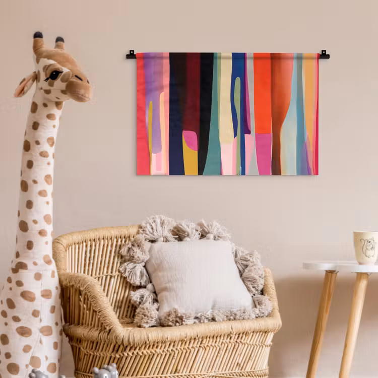 Kleurbanen - Verticaal - Kleurrijk Wandkleed katoen klein -wsfeer5_kind