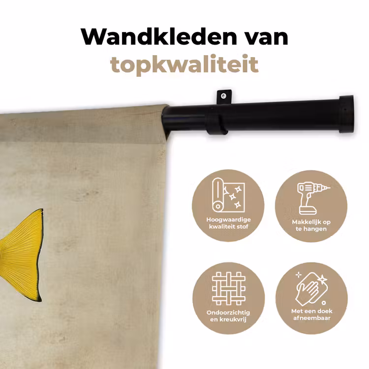 Kleurrijk - Vis - Schubben - Illustratie Wandkleed katoen klein -sfeer2