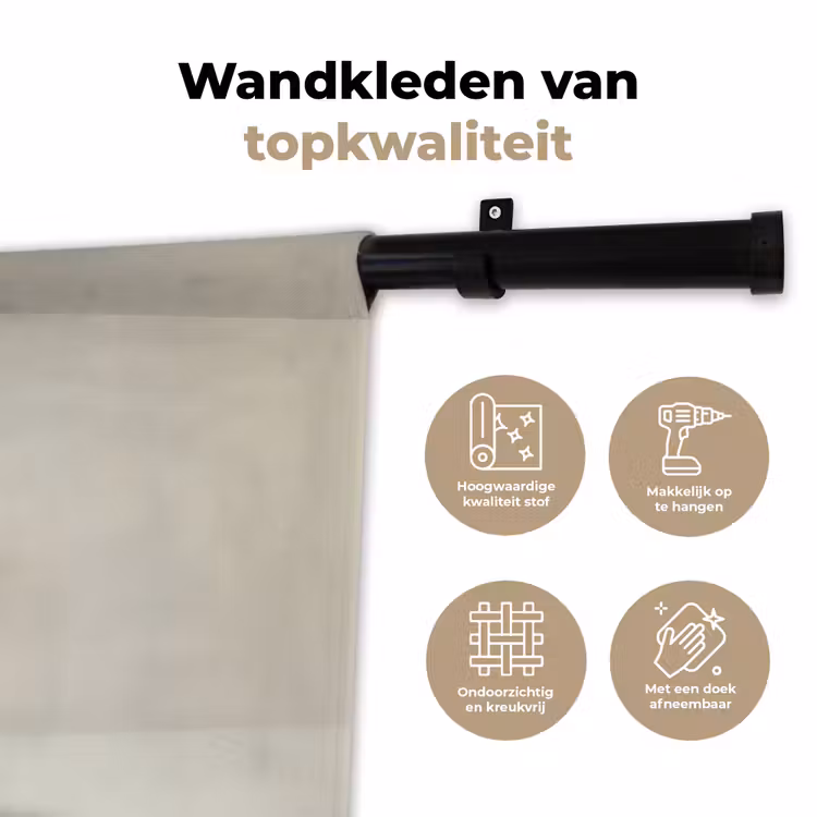 Knoflook - Natuurlijk - Beige Wandkleed katoen klein -sfeer2