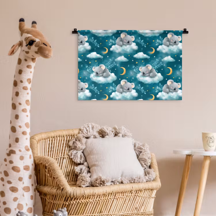 Koala's - Betoverend - Blauw Wandkleed katoen klein 269 -wsfeer5_kind