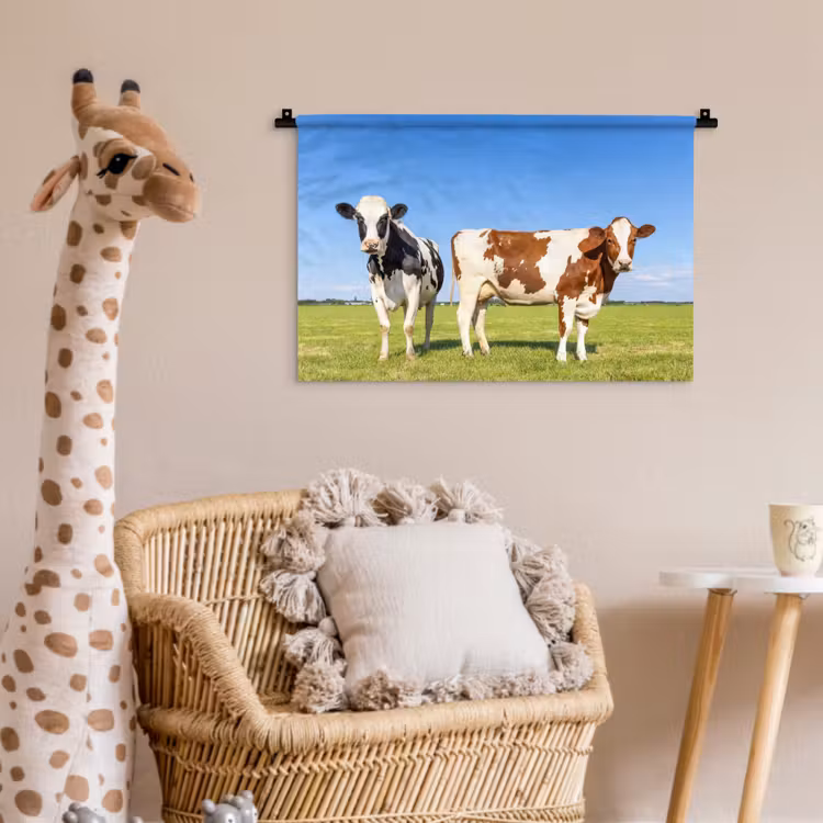 Koeien - Boerderij - Gras- Natuur - Dieren Wandkleed katoen klein -wsfeer5_kind