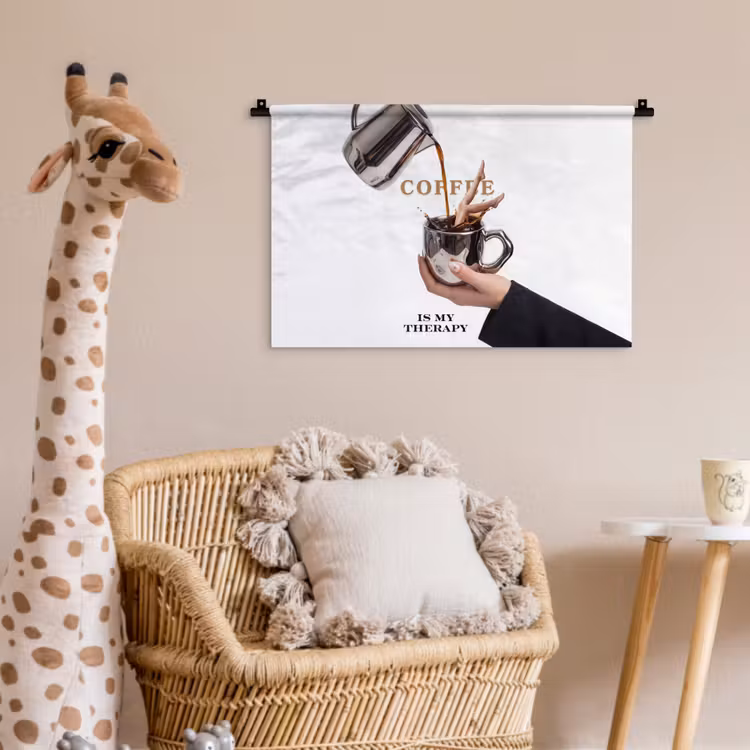 Koffie - Mok - Kan - Therapie Wandkleed katoen klein -wsfeer5_kind