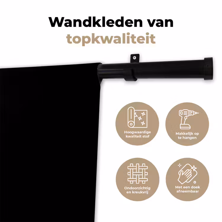 Koi - Vis - Wit - Zwart Wandkleed katoen klein -sfeer2