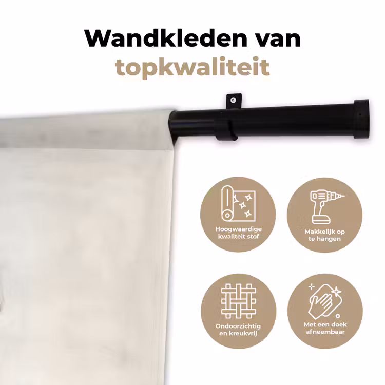 Konijn - Muts - Oren - Beige Wandkleed katoen klein -sfeer2