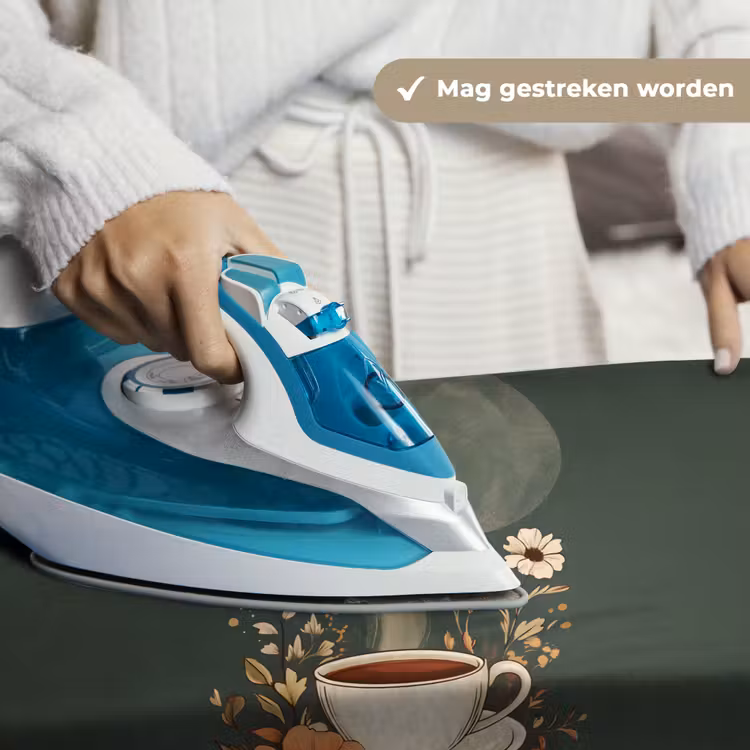 Kop - Bloemen - Groen - Koffie Wandkleed katoen klein -sfeer9