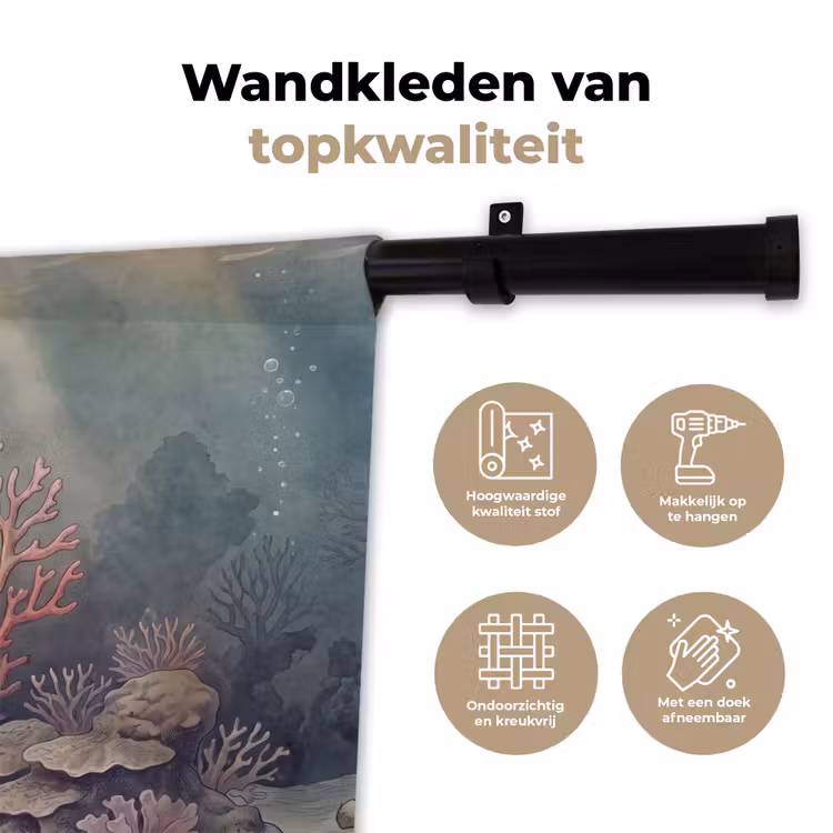 Koraal - Onderwater - Natuur - Roze Wandkleed katoen klein -sfeer2