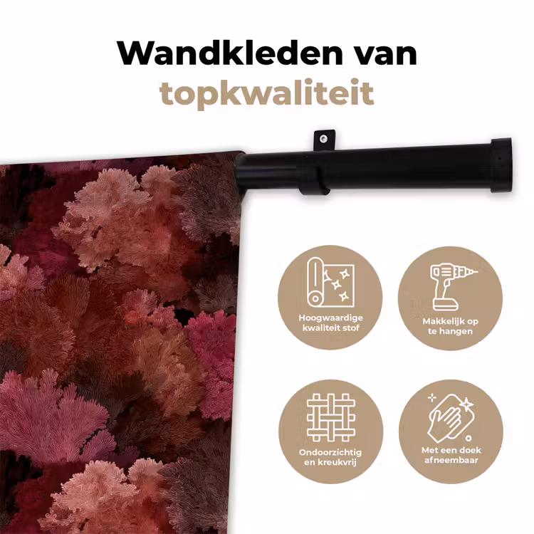 Koraal - Textuur - Kleurrijk Wandkleed katoen klein 269 -sfeer2