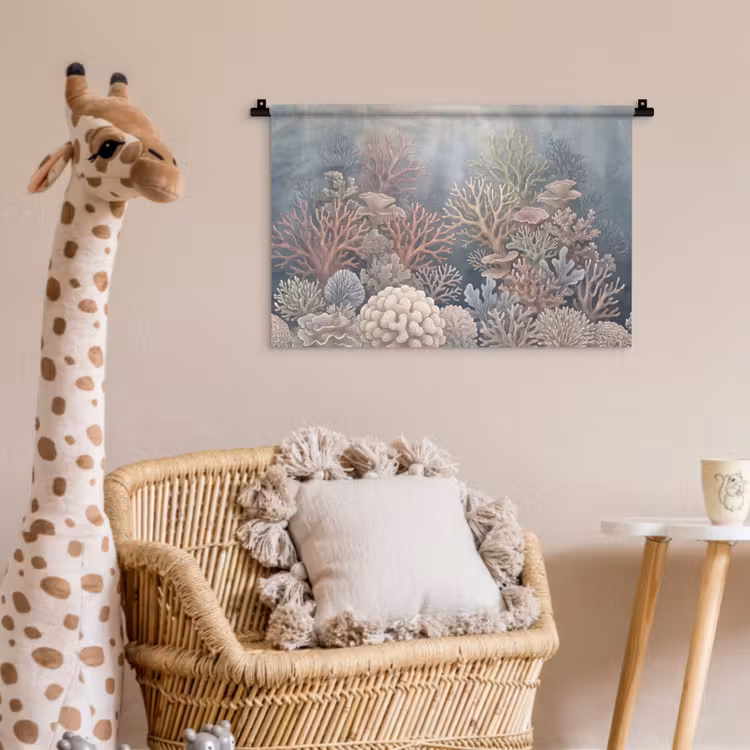 Koraal - Zeeleven - Onderwater - Illustratie - Natuur Wandkleed katoen klein -wsfeer5_kind