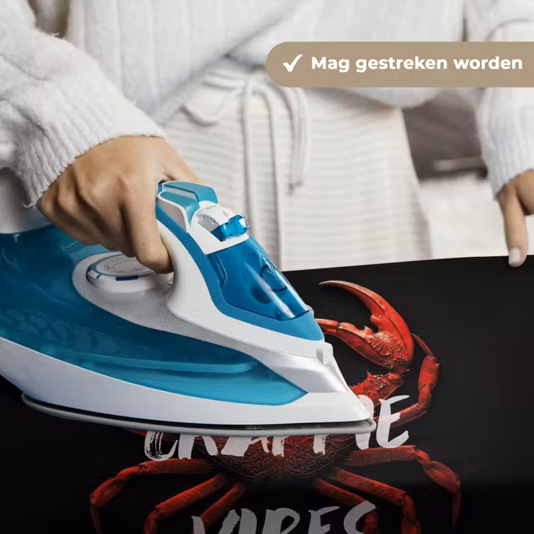 Krab - Rood - Tekst - Zwart Wandkleed katoen klein -sfeer9