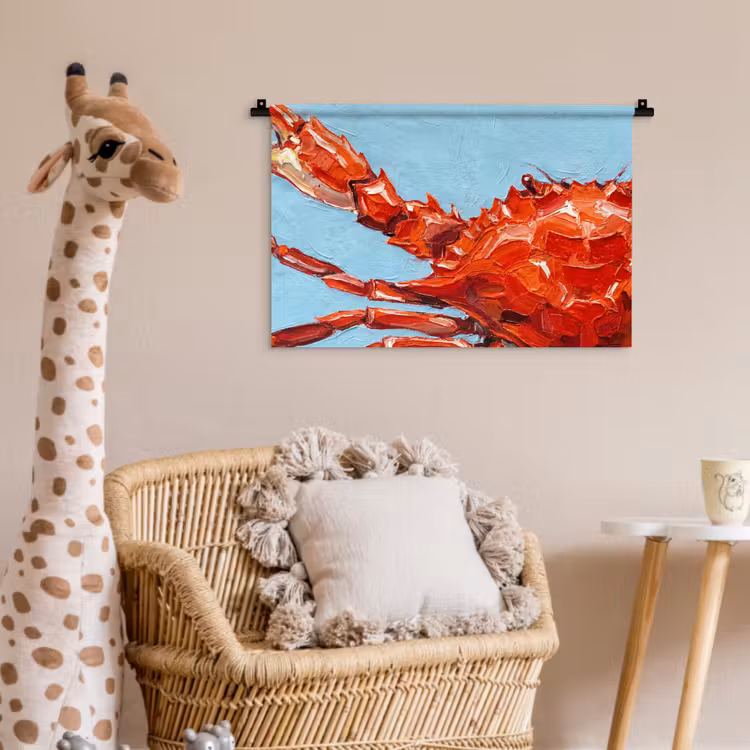 Krab - Zee - Dieren - Abstract - Rood Wandkleed katoen klein -wsfeer5_kind