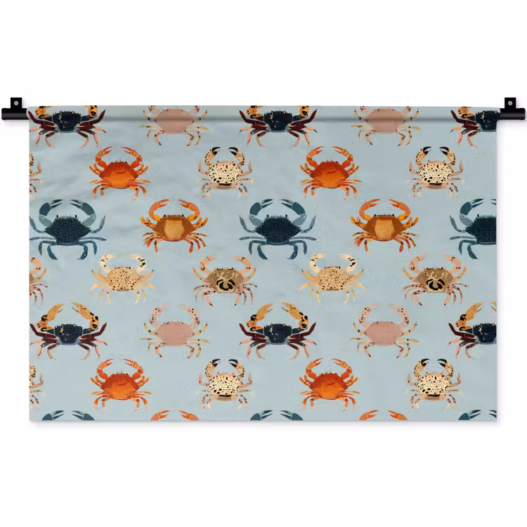 Krabben - Speels - Kleurrijk Wandkleed katoen klein 269 -zz3d