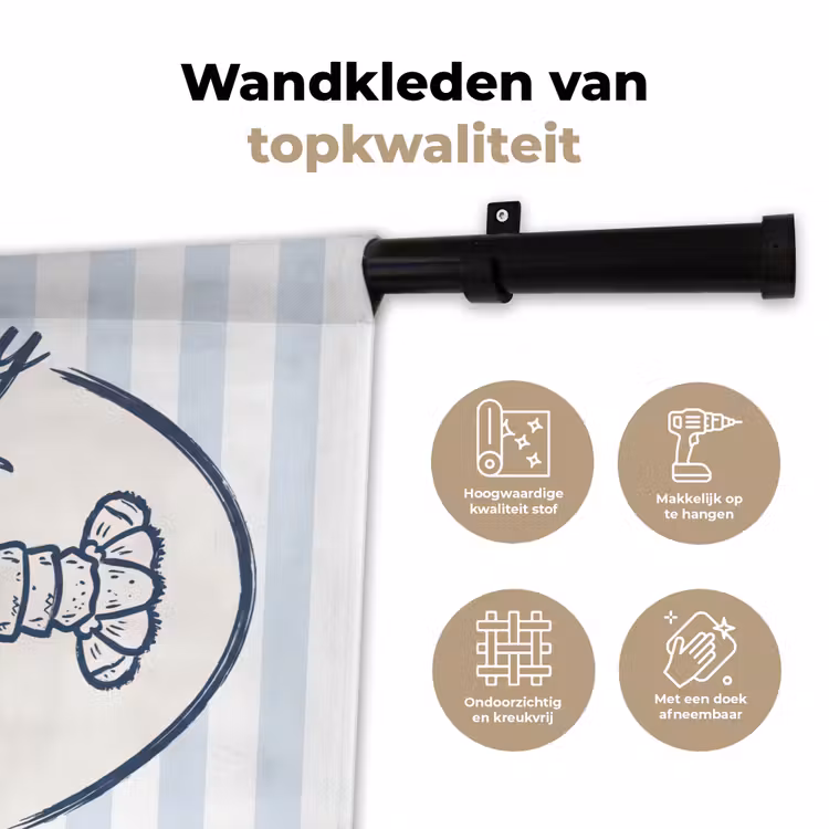 Kreeft - Illustratie - Liefde - Blauw - Decoratie Wandkleed katoen klein -sfeer2