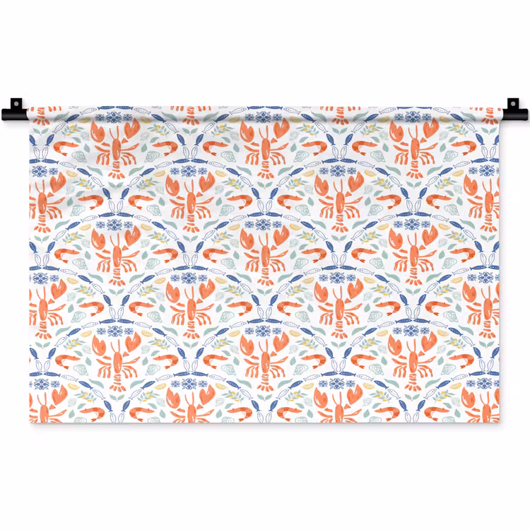 Sfeer - Oranje - Blauw - Groen Wandkleed katoen klein 269 -zz3d