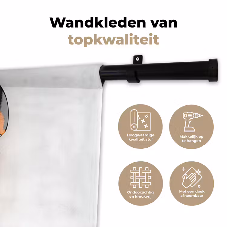 Kreeft - Zwart - Oranje - Wit - Uniek Wandkleed katoen klein -sfeer2