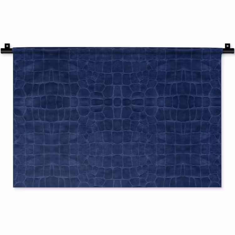 Krokodil - Leer - Blauw Wandkleed katoen klein 269 -zz3d