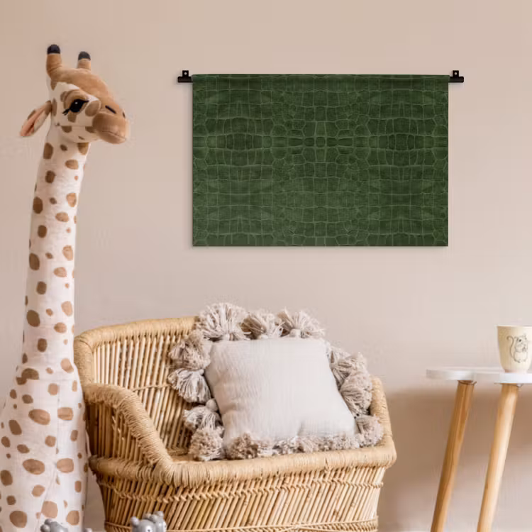 Krokodil - Leer - Groen Wandkleed katoen klein 269 -wsfeer5_kind