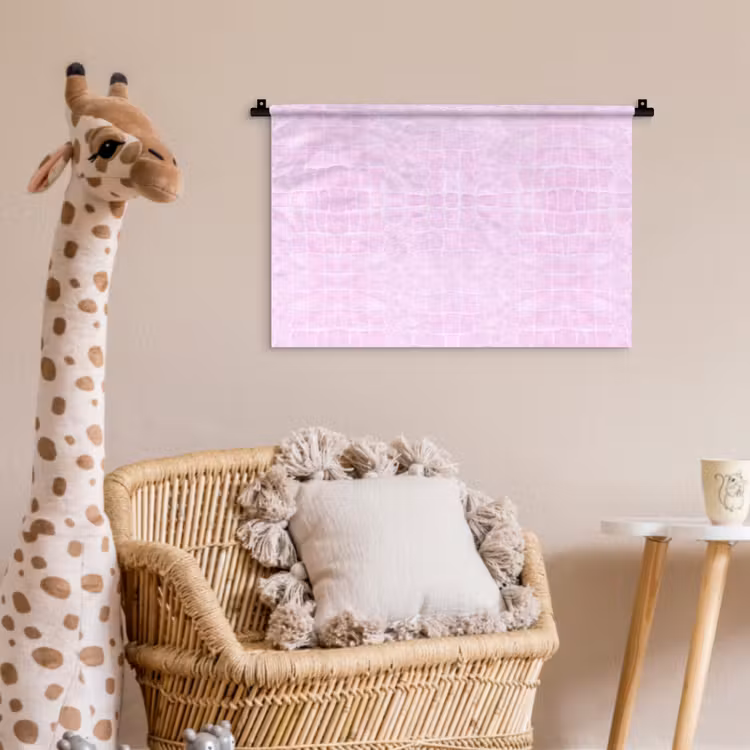 Krokodil - Leer - Roze Wandkleed katoen klein 269 -wsfeer5_kind