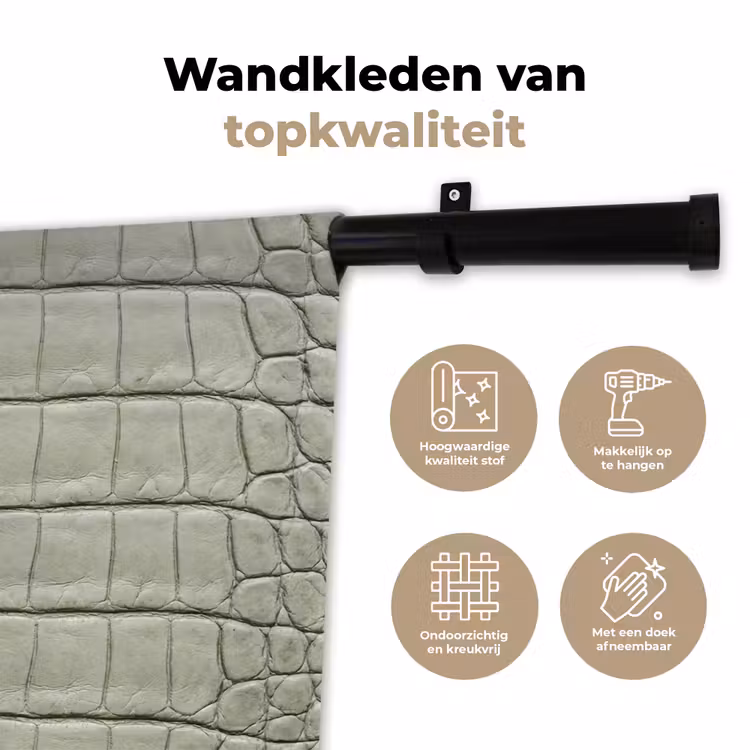 Krokodillenleer - Schubben - Groen Wandkleed katoen klein -sfeer2