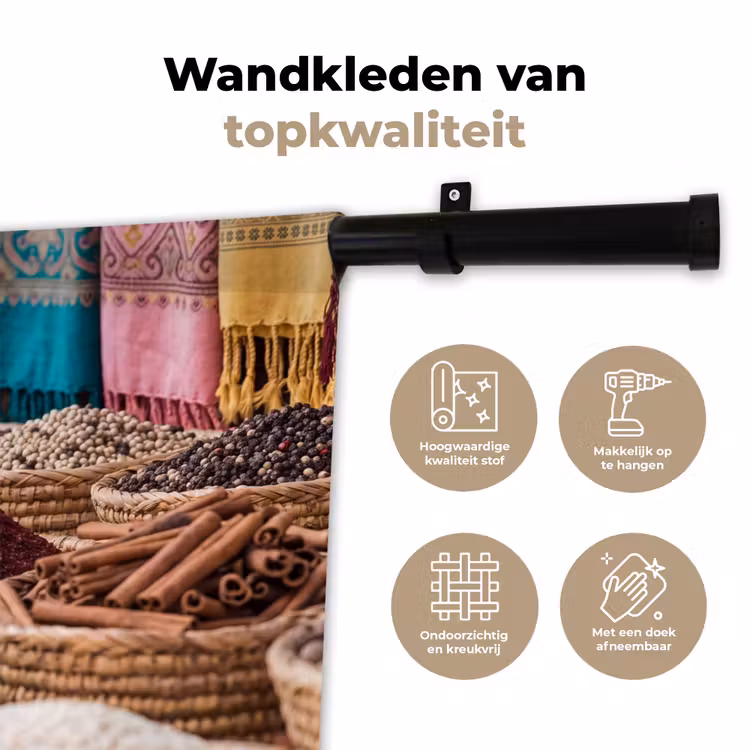 Wandkleed - Kruiden - Manden - Oosters - Kruiden - Manden - Oosters Wandkleed katoen klein