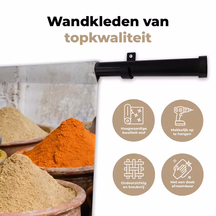 Wandkleed - Kruiden - Potten - Oosters - Kruiden - Potten - Oosters Wandkleed katoen klein