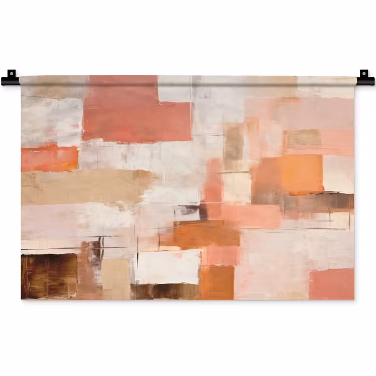 Kunst - Roze - Abstract Wandkleed katoen klein -zz3d