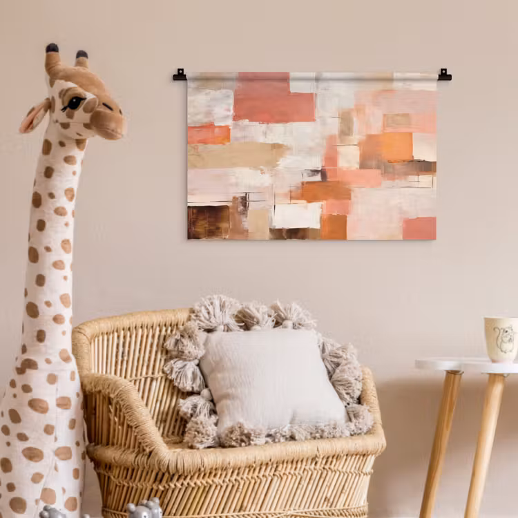 Kunst - Roze - Abstract Wandkleed katoen klein -wsfeer5_kind