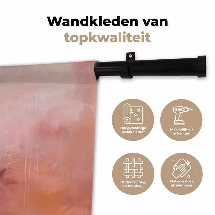 Kunst - Vloeiend - Pastel - Abstract Wandkleed katoen klein -sfeer2
