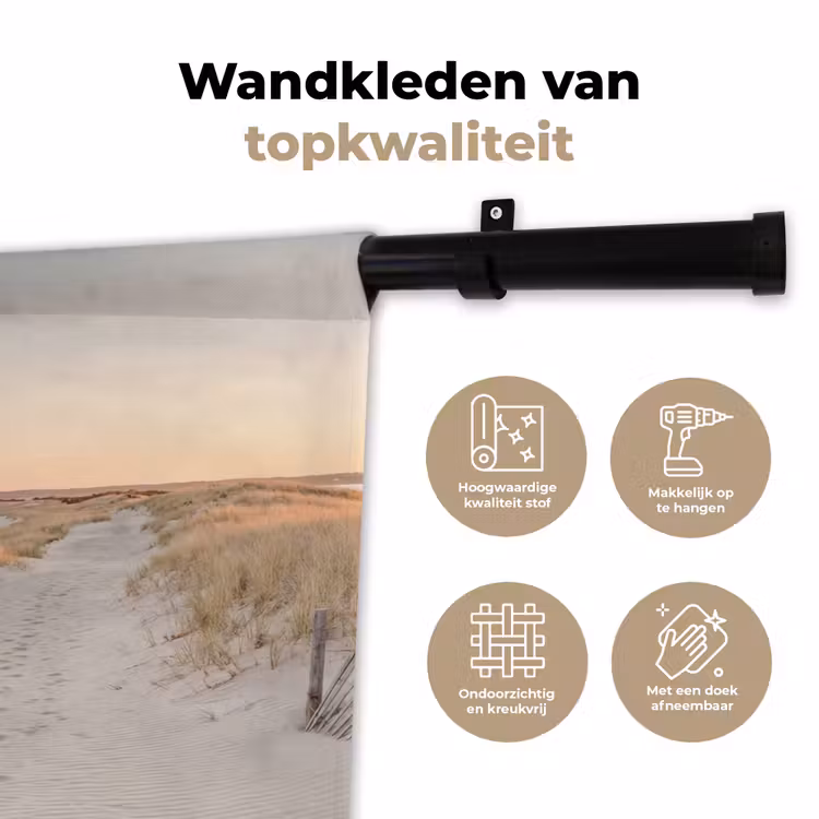 Kustlijn - Horizon - Hek Wandkleed katoen klein -sfeer2