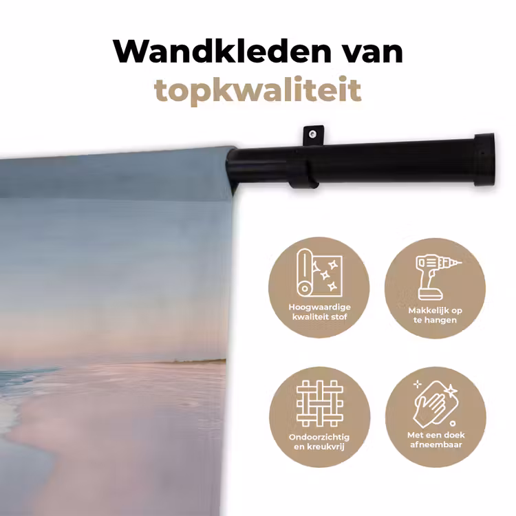 Kustlijn - Pastel - water Wandkleed katoen klein -sfeer2