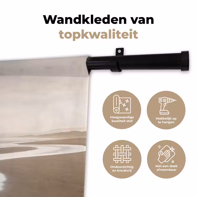 Kustlijn - Strand - Oceaan Wandkleed katoen klein -sfeer2