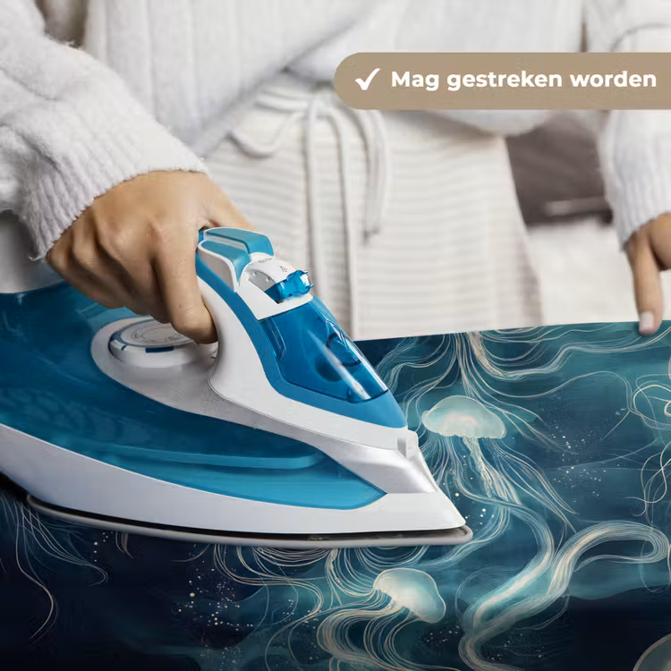 Kwallen - Zee - Wit - Golven Wandkleed katoen klein -sfeer9