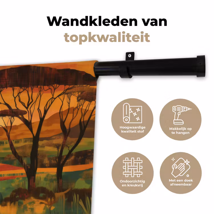 Landschap - Afrikaans - Zon Wandkleed katoen klein -sfeer2
