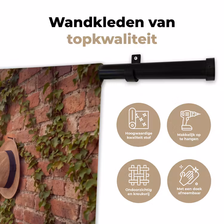 Lantaarn - Wijngaard - Landschap - Italiaans Wandkleed katoen klein -sfeer2