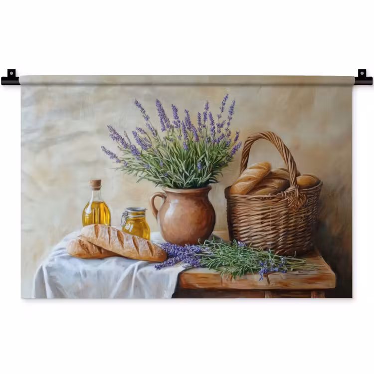 Lavendel - Brood - Stilleven Wandkleed katoen klein -zz3d