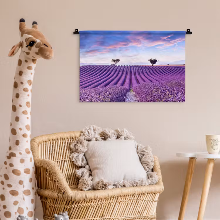 Lavendel - Natuur - Paars - Bomen - Bloemen Wandkleed katoen klein -wsfeer5_kind