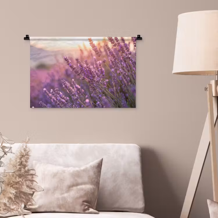 Lavendel - Paars - Zonlicht Wandkleed katoen klein -sfeer4