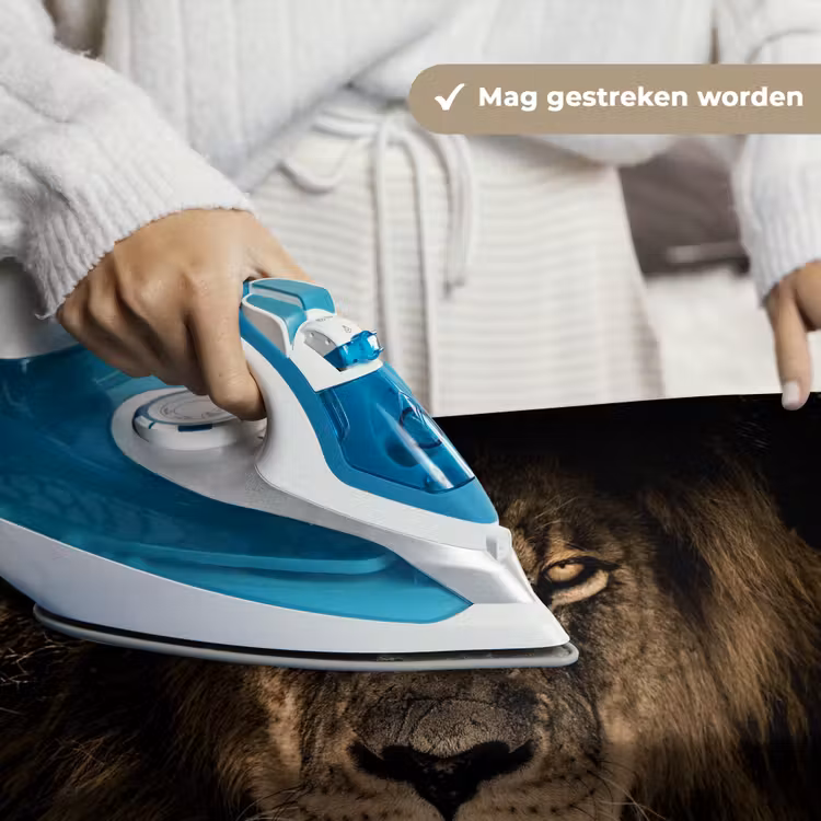 Leeuw - Dieren - Zwart - Portret Wandkleed katoen klein -sfeer9