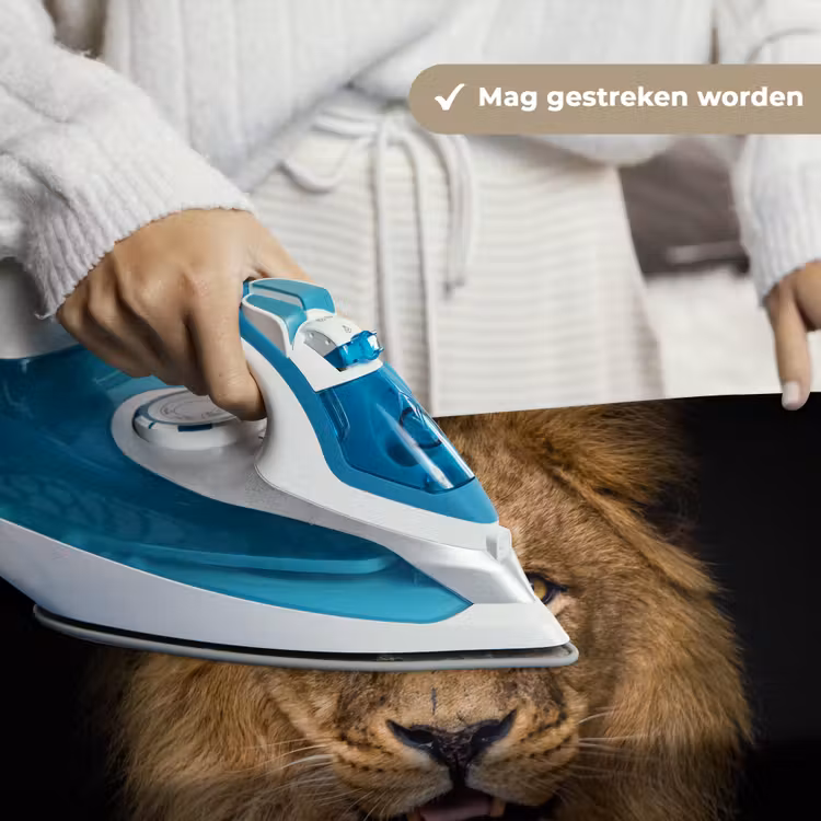 Leeuw - Portret - Zwart - Dieren Wandkleed katoen klein -sfeer9