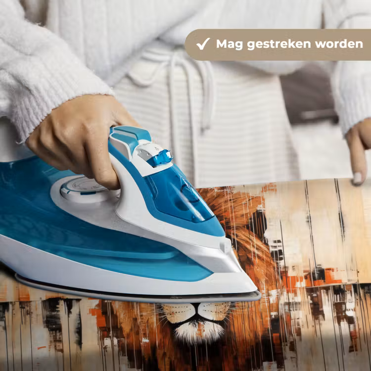 Leeuwenkop - Lijnen - Crème Wandkleed katoen klein -sfeer9